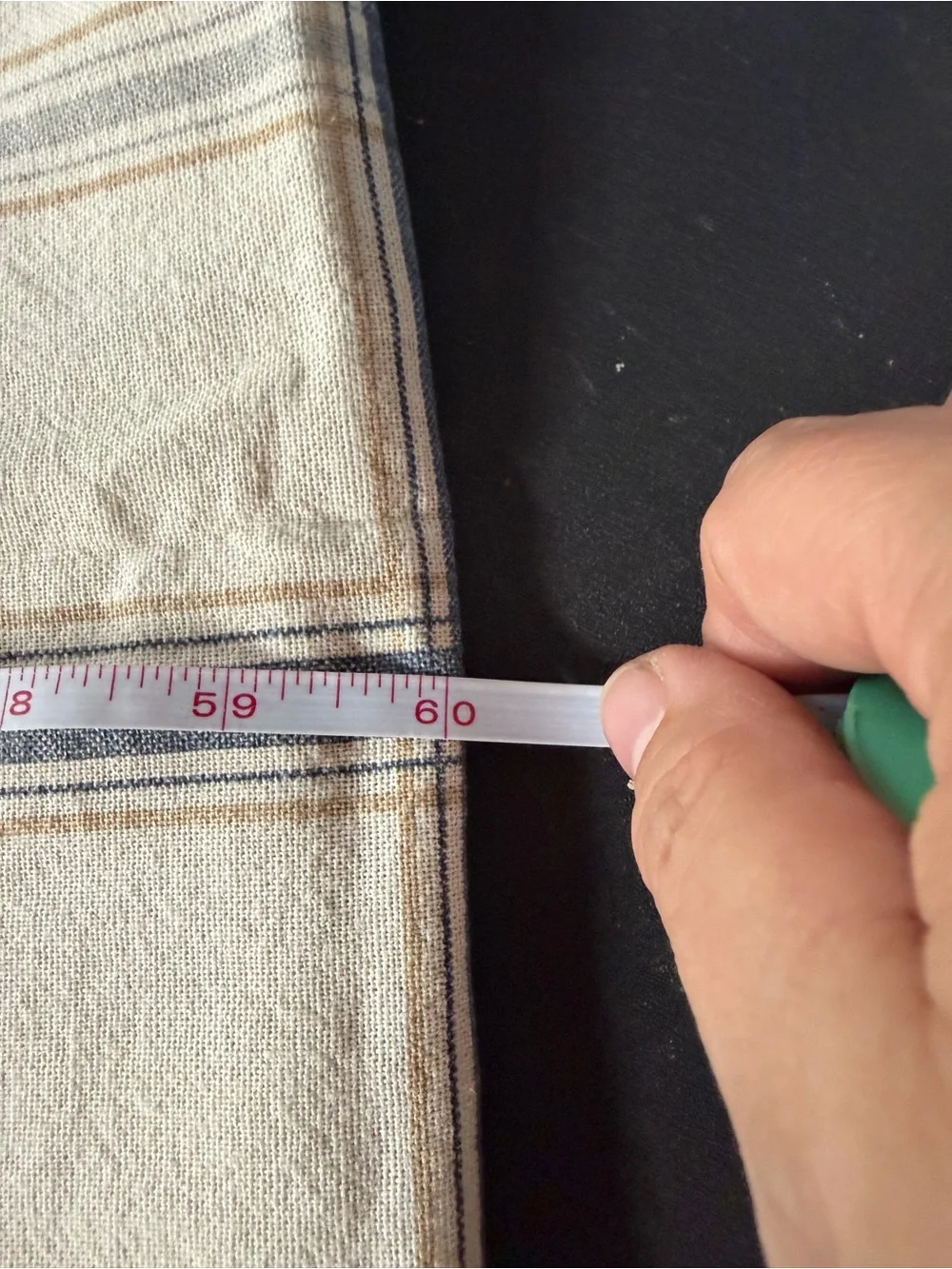 (Sale $5) - tab top curtains Beige and Navy 40”x60”